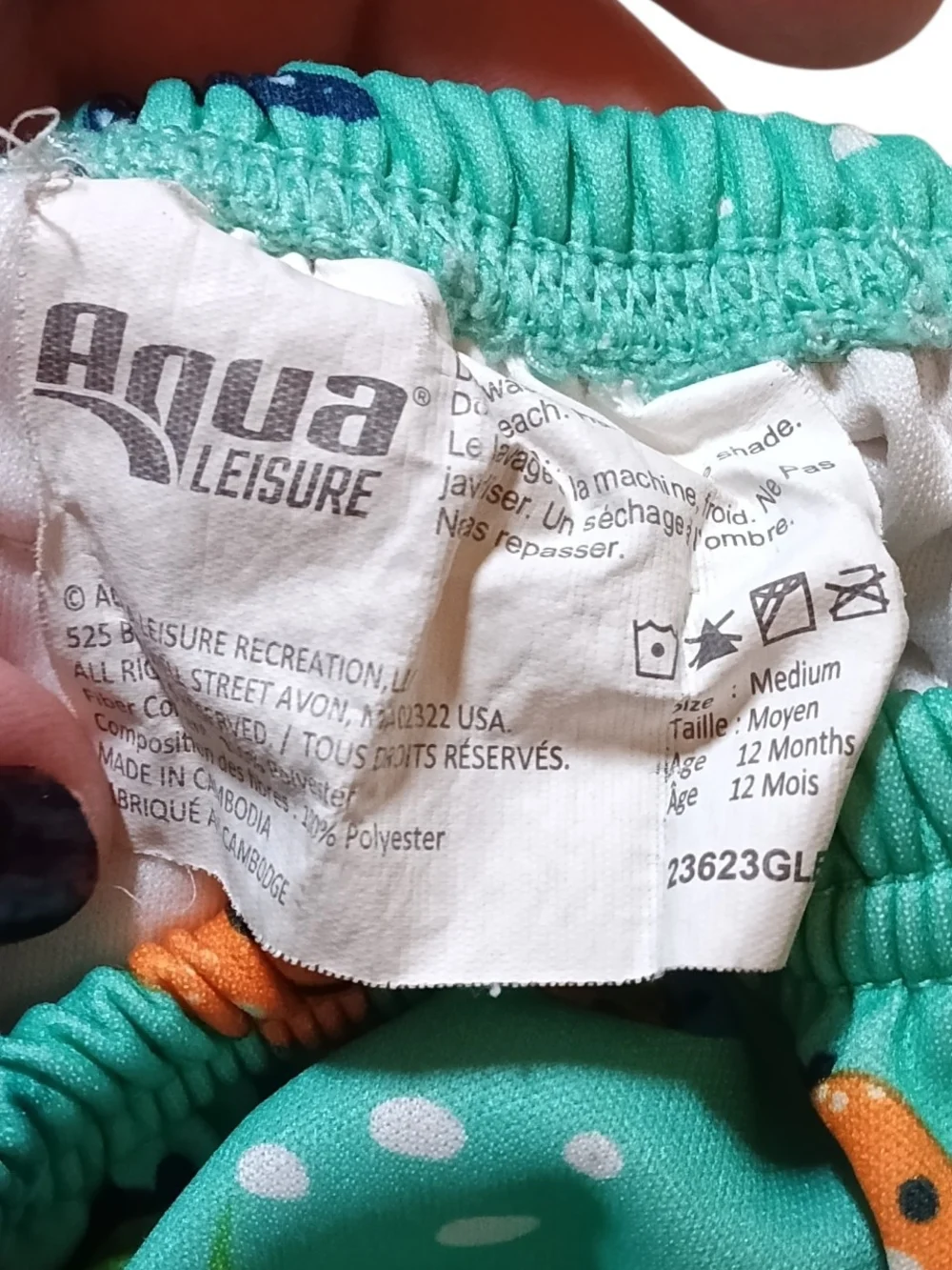 Aqua Leisure Reusable Swim Diaper Lot Medium 6-18M